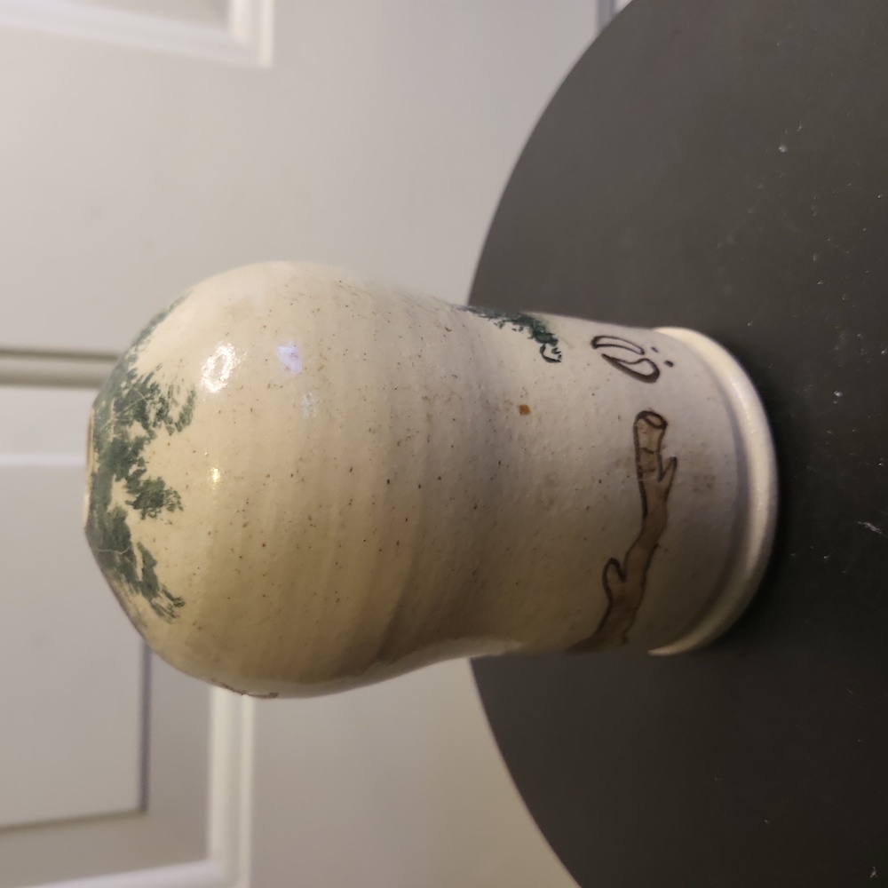 Vintage Ceramic Pottery Vase Beehive Shape w/ Deer & Trees - Picture 4 of 9